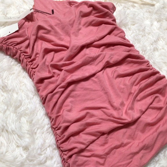 NWT SKY Halter Y2K Stones Ruched Embellished Sequins Girly Sexy Date Romantic M - Picture 5 of 9